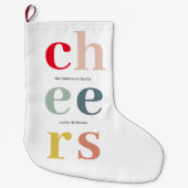 Moderner farbenfroher Fröhlichkeit Weihnachts-Stru Großer Weihnachtsstrumpf (Vorderseite)