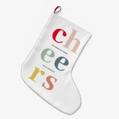 Moderner farbenfroher Fröhlichkeit Weihnachts-Stru Großer Weihnachtsstrumpf (Vorderansicht (hängend))