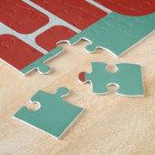 Moderner farbenfroher Garten Blühen in Brick Chimn Puzzle (Seite)