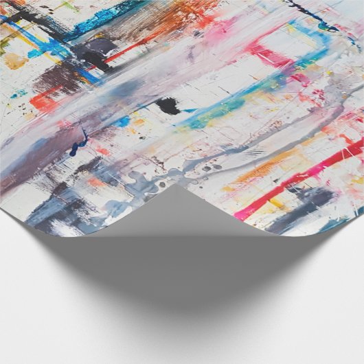 Moderner, farbenfroher Hintergrund. Kunst, zeitgen Geschenkpapier (Ecke)