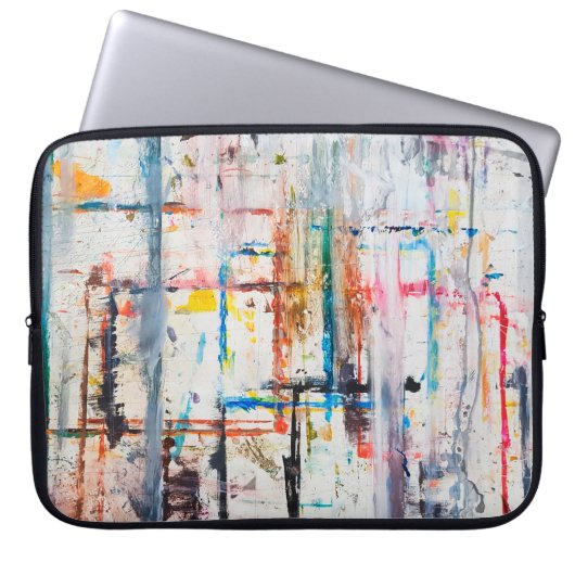 Moderner farbenfroher Hintergrund. Kunst, zeitgenö Laptopschutzhülle (Vorderseite)