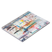 Moderner farbenfroher Hintergrund. Kunst, zeitgenö Notizblock (Linke Seite)