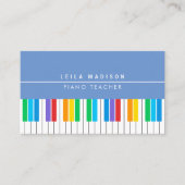 Moderner, farbenfroher Klavierlehrer Visitenkarte (Vorderseite)