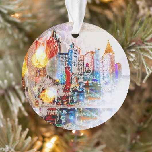 Moderner, farbenfroher NYC-Ball Ornament (Baum)