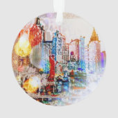 Moderner, farbenfroher NYC-Ball Ornament (Rückseite)
