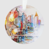 Moderner, farbenfroher NYC-Ball Ornament (Vorderseite)