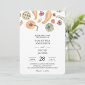 Moderner, farbenfroher Pumpkin Herbst Einladung (Stehend Vorderseite)