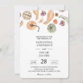 Moderner, farbenfroher Pumpkin Herbst Einladung (Vorderseite)