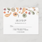 Moderner, farbenfroher Pumpkin Herbst Einladungspostkarte (Vorderseite)