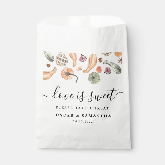 Moderner, farbenfroher Pumpkin Herbst Geschenktütchen (Vorderseite)