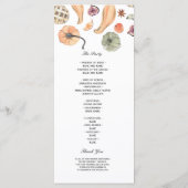 Moderner, farbenfroher Pumpkin Herbst Menükarte (Rückseite)