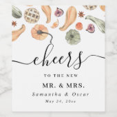 Moderner, farbenfroher Pumpkin Herbst Weinetikett (Einzelnes Label)