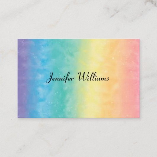 Moderner farbenfroher Regenbogen Elegantes Busines Visitenkarte (Vorderseite)