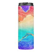 Moderner, farbenfroher Regenbogen-Glitzer Thermosbecher (Rückseite)