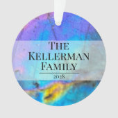 Moderner farbenfroher Stone Stilvolle Familienname Ornament (Vorderseite)