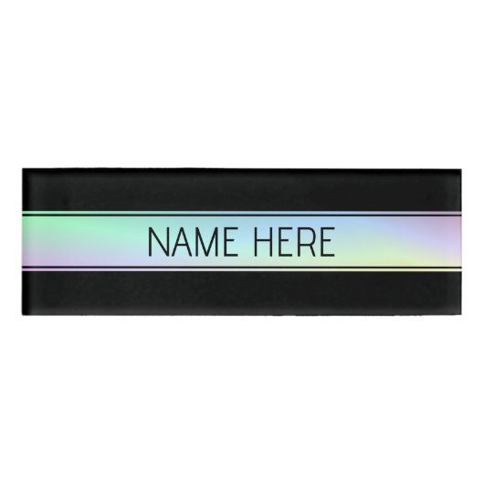 Moderner Farbenfroher und bearbeitbarer Text Namenschild (Vorderseite)