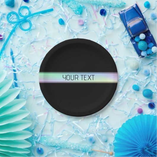 Moderner Farbenfroher und bearbeitbarer Text Pappteller (Party)