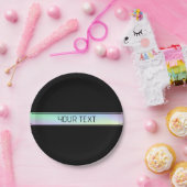 Moderner Farbenfroher und bearbeitbarer Text Pappteller (Party)