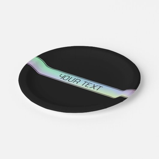 Moderner Farbenfroher und bearbeitbarer Text Pappteller (Schrägansicht)