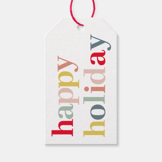 Moderner, farbenfroher Urlaub Geschenkanhänger (Vorderseite)