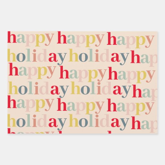 Moderner, farbenfroher Urlaub Geschenkpapier Set (Vorderseite 3)