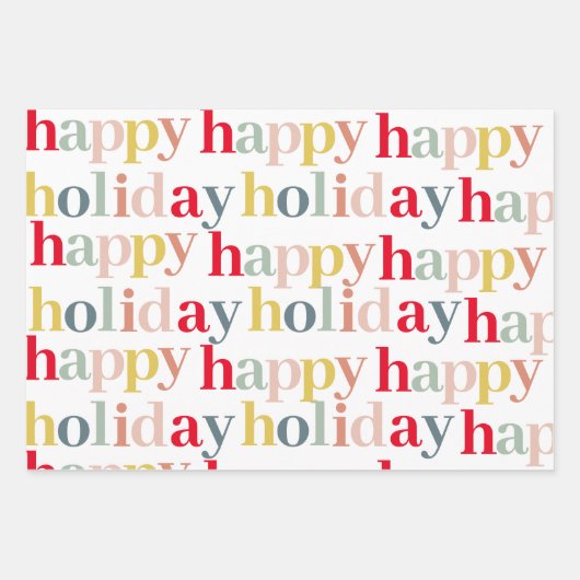 Moderner, farbenfroher Urlaub Geschenkpapier Set (Vorderseite)