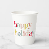 Moderner, farbenfroher Urlaub Pappbecher (Rückseite)