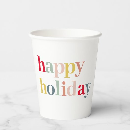 Moderner, farbenfroher Urlaub Pappbecher (Rückseite)