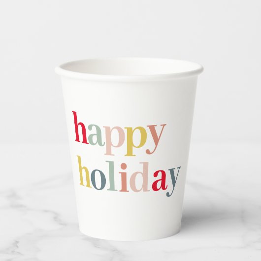 Moderner, farbenfroher Urlaub Pappbecher (Vorderseite)