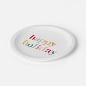 Moderner, farbenfroher Urlaub Pappteller (Schrägansicht)