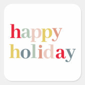 Moderner, farbenfroher Urlaub Quadratischer Aufkleber (Vorderseite)