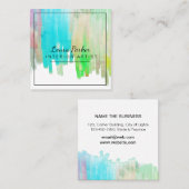 Moderner Farbenfrost Minimal Aquamariner Blauer Kü Quadratische Visitenkarte (Vorne/Hinten)