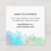 Moderner Farbenfrost Minimal Aquamariner Blauer Kü Quadratische Visitenkarte (Rückseite)