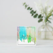 Moderner Farbenfrost Minimal Aquamariner Blauer Kü Quadratische Visitenkarte (Stehend Vorderseite)