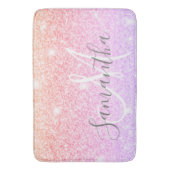 Moderner farbiger Glitzer Glitzern Personalisiert  Badematte (Vorderseite Vertikal)