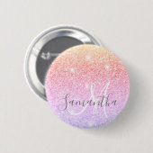Moderner farbiger Glitzer Glitzern Personalisiert  Button (Vorne & Hinten)
