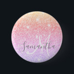Moderner farbiger Glitzer Glitzern Personalisiert  Button<br><div class="desc">Moderner farbiger Glitzer Glitzern Personalisiert Name</div>