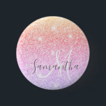 Moderner farbiger Glitzer Glitzern Personalisiert  Button<br><div class="desc">Moderner farbiger Glitzer Glitzern Personalisiert Name</div>