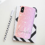 Moderner farbiger Glitzer Glitzern Personalisiert  Case-Mate iPhone Hülle<br><div class="desc">Moderner farbiger Glitzer Glitzern Personalisiert Name</div>