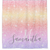 Moderner farbiger Glitzer Glitzern Personalisiert Duschvorhang (Vorderseite)