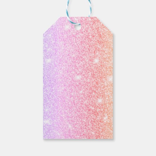 Moderner farbiger Glitzer Glitzern Personalisiert  Geschenkanhänger (Rückseite)