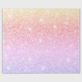 Moderner farbiger Glitzer Glitzern Personalisiert  Geschenkpapier (Flach)