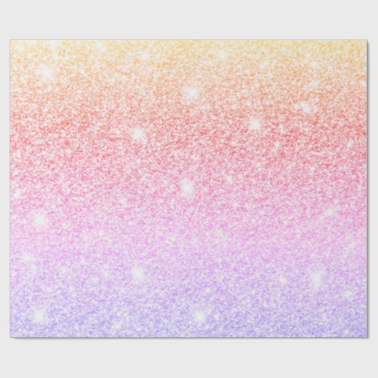 Moderner farbiger Glitzer Glitzern Personalisiert  Geschenkpapier (Flach)