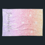 Moderner farbiger Glitzer Glitzern Personalisiert  Geschirrtuch<br><div class="desc">Moderner farbiger Glitzer Glitzern Personalisiert Name</div>