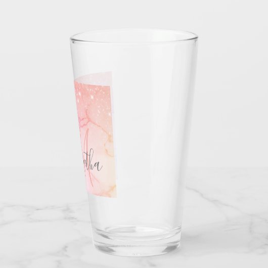 Moderner farbiger Glitzer Glitzern Personalisiert Glas (Links)