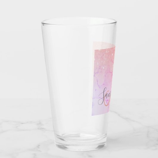 Moderner farbiger Glitzer Glitzern Personalisiert Glas (Rechts)