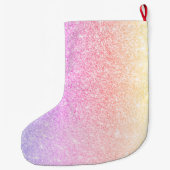 Moderner farbiger Glitzer Glitzern Personalisiert Großer Weihnachtsstrumpf (Rückseite)