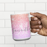 Moderner farbiger Glitzer Glitzern Personalisiert  Kaffeetasse<br><div class="desc">Moderner farbiger Glitzer Glitzern Personalisiert Name</div>