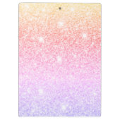 Moderner farbiger Glitzer Glitzern Personalisiert Klemmbrett (Rückseite)