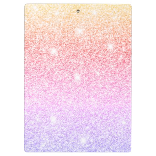 Moderner farbiger Glitzer Glitzern Personalisiert Klemmbrett (Rückseite)